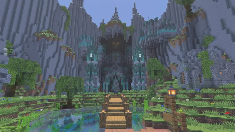 Огромный вход в пещеру в скале