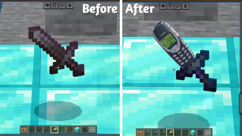 Измененные текстуры меча