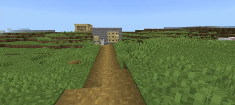 Тропинка к постройке с механизмом