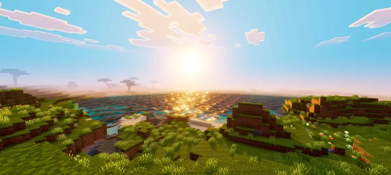 Закат над водной гладью