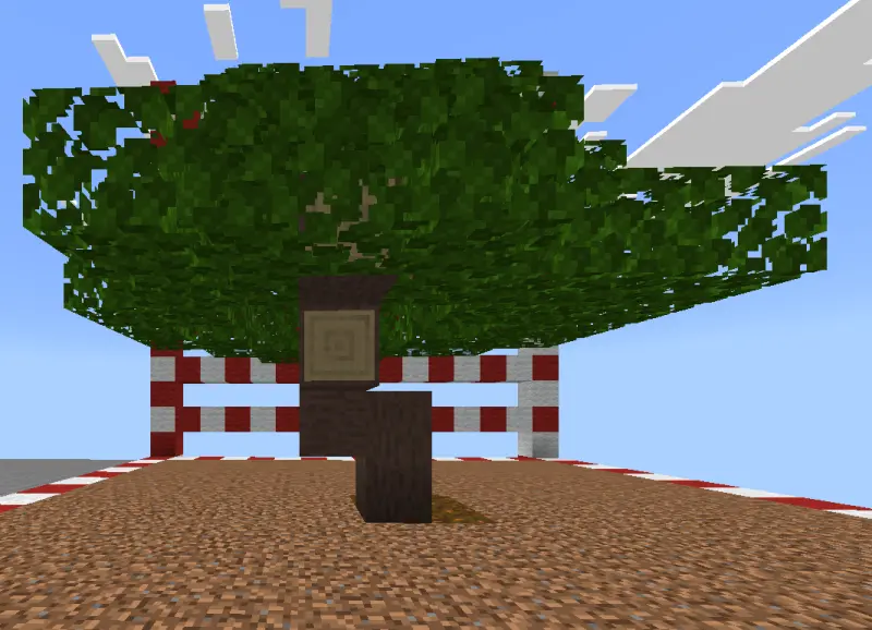 Дерево на платформе из земли в небе