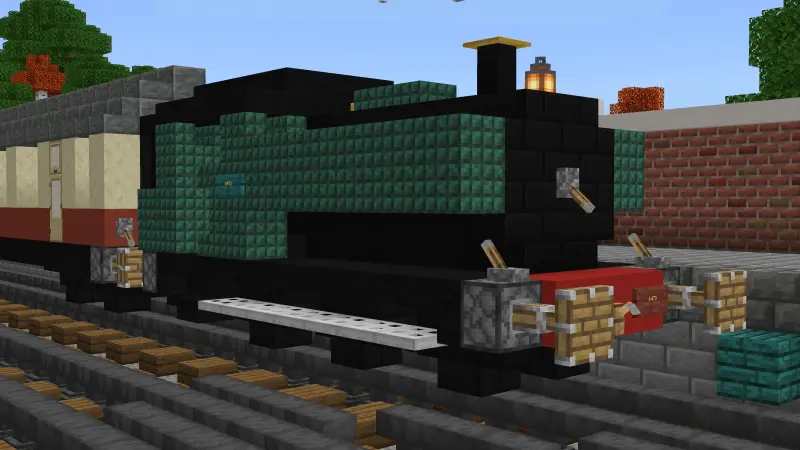 Поезд из темного чернита и призмарина