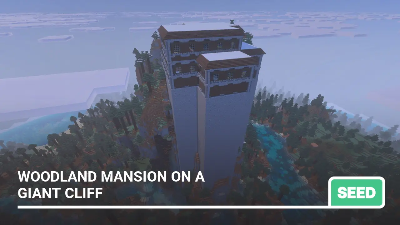 Seed: Woodland Mansion on a Giant Cliff