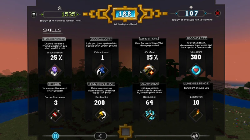 Скриншот Levels Matter - Stats + Skills Add-On 1.0 №1