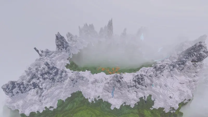 View of the massive snowy mountain