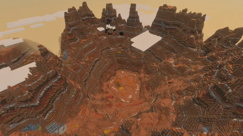 View of the biome mountains from above