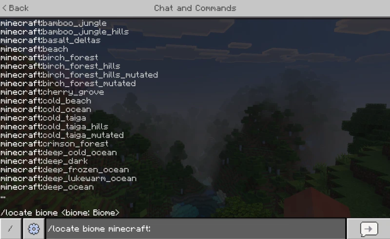 Entering the biome to search for