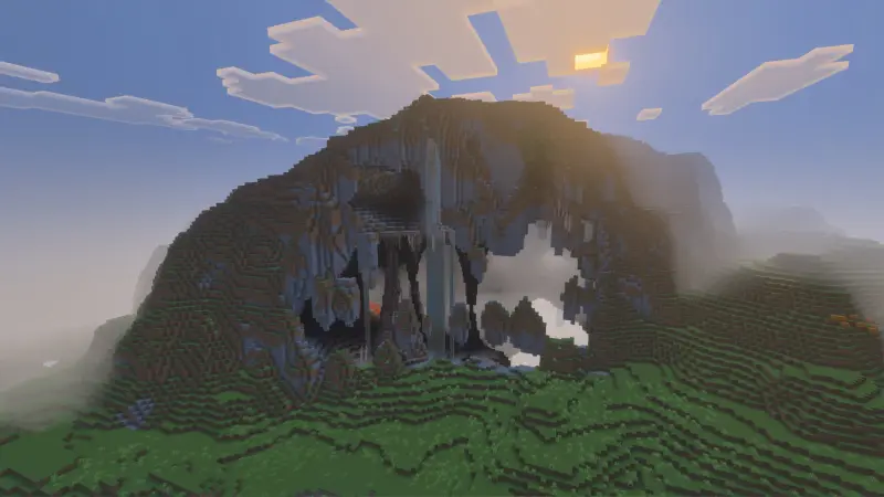 Mountain with a face during the day