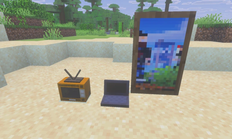 TV, laptop and painting