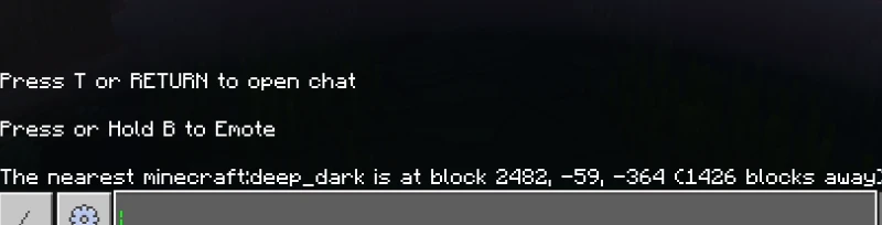 Coordinates to the nearest deep dark biome