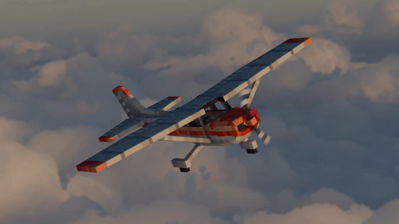 Красный Cessna 172 Seaplane