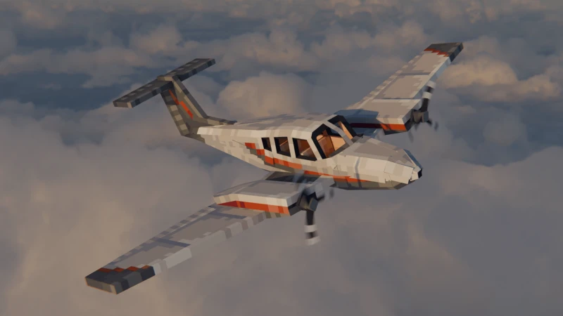 Красный Cessna 172 Skyhawk с другого ракурса