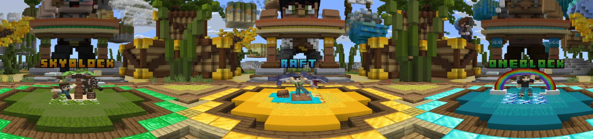 Трое в одном | SkyBlock, Raft, OneBlock panorama