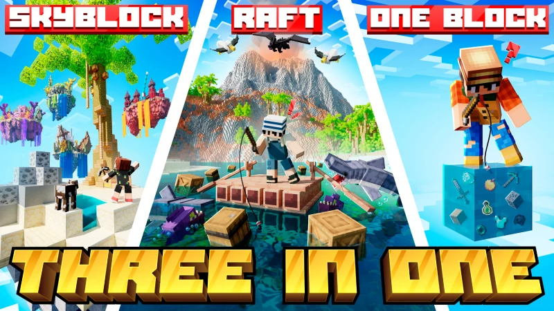 Трое в одном | SkyBlock, Raft, OneBlock