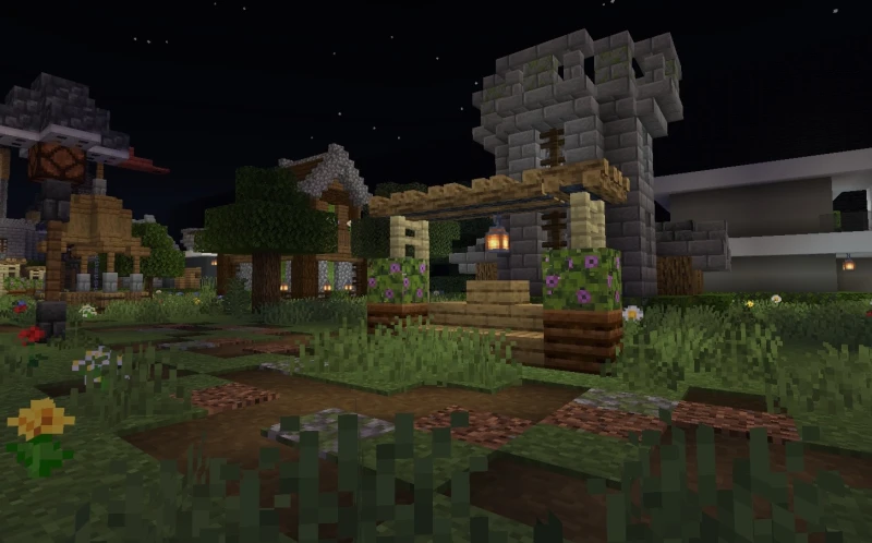 Night medieval town