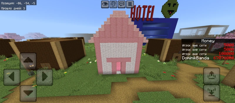 Pink house in the village