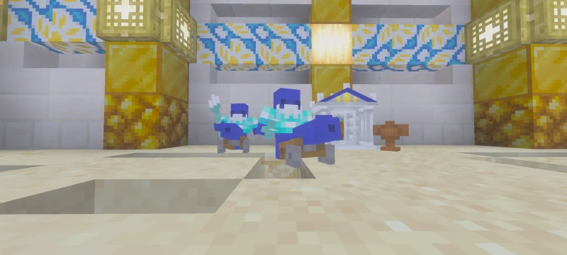 Blue little people with cannons