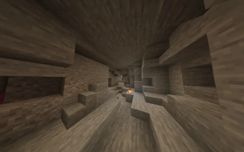 Player inside the cave