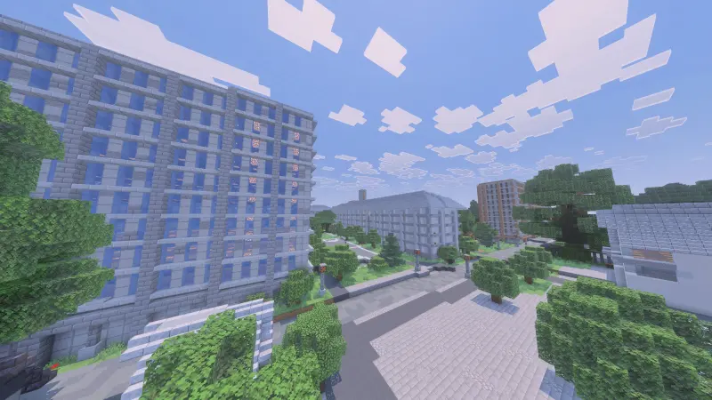 Buildings of the city of Krasnodar in Minecraft
