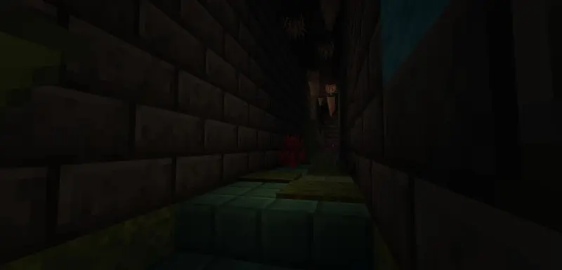 Narrow gloomy corridor