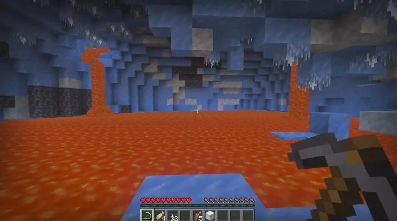 Lava lake in an Ice Cave