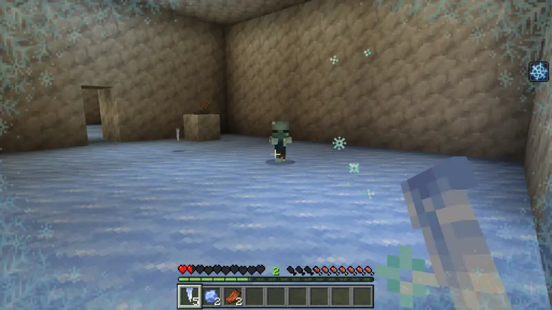 Player received frostbite effect